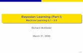 Bayesian Learning (Part I) · Introduction Background Features of Bayesian Learning Methods 1 Training examples have an incremental effect on estimated probabilities of hypothesis
