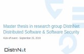 Master thesis in research group DistriNet Distributed ... · look at objectives of a master thesis (slide 28) and you will understand how you will be graded ! the assessment grid