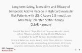 Long-term Safety, Tolerability, and Efficacy of Bempedoic ......CLEAR Harmony: Safety (Primary Endpoint) Variable* Patients, % Pvalue† Placebo (n=742) Bempedoic Acid (n=1487) Any