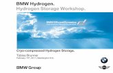 BMW Hydrogen. Hydrogen Storage Workshop. · Cryo-compressed refueling process. Direct single-flow refueling to 300 bar via cryo-pump ( varying fill density) 100 -120 kg/h continuous