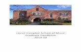 Lionel Hampton School of Music Graduate Handbook 2019-20 · The Lionel Hampton School of Music offers both thesis and non-thesis graduate degree programs. Performers generally complete