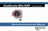 GUARD NH3 EXP Ammonia Sensor · The GasGuard NH3 EXP sensor is a +24 VDC, three-wire, 4/20 mA sensor for detection of ammonia gas in hazardous areas. It uses proven electro-chemical