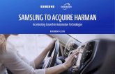 SAMSUNG TO ACQUIRE HARMAN · 2018-12-19 · Statements about the expected timing, completion and effects of the proposed transaction and all other statements in this communication,