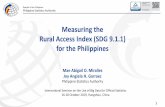 Measuring the Rural Access Index (SDG 9.1.1) for …...promote inclusive and sustainable industrialization and foster innovation Target Target 9.1: Develop quality, reliable, sustainable