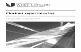 Clarinet repertoire list - London College of Music Examinations · 2019-01-17 · • Teaching diplomas (three levels ) for clarinet and jazz clarinet . A flexible Ensemble syllabus
