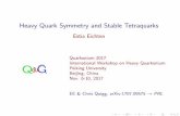 HQS and Stable Tetraquarksindico.ihep.ac.cn/event/6822/session/1/contribution/5/material/slides/0.pdf · Heavy Quark Symmetry and Stable Tetraquarks Estia Eichten Quarkonium 2017