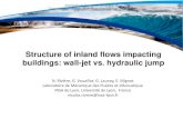 Structure of inland flows impacting buildings: wall …...7 The detached hydraulic jump • previous works in water (Defina and Susin 2006, Mignot and Rivière, 2010) • 1st symposium