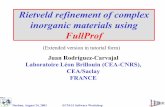 Rietveld refinement of complex inorganic materials using FullProf · 2003-09-29 · Durban, August 24, 2003 ECM-21 Software Workshop Rietveld refinement of complex inorganic materials