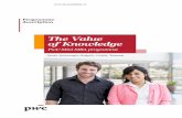 The Value of Knowledge · sequence plays a significant role in comprehending the concepts and topics ... •Guest speakers PwCMiniMBAprogramme 3 The PwC Mini MBA training programme