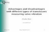 Advantages and disadvantages with different types of ... · Advantages and disadvantages with different types of transducers measuring valve vibration Elisabet Blom ... Big pipes