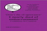I nearly died of embarrassment · 2006-06-15 · sexual intercourse is a factor in the spread of HIV and second, ... ‘Don’t die of ignorance - I nearly died of embarrassment ...