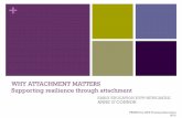 WHY ATTACHMENT MATTERS Supporting resilience through ... · attunement – child feels ‘known’ Through relationship – child doesn’t feel alone Through security – child feels