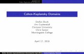 Cohen-Kaplansky Domainsconeill/conferences/... · Cohen-Kaplansky (CK) Domains Introduction to CK domainsI In 1946, Cohen and Kaplansky introduced the class of domains now known as