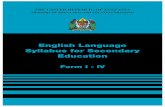 English Language Syllabus for Secondary Educationtie.go.tz/uploads/files/Syllabus for English Language O Level Form I... · This English Language syllabus is a revised version which