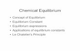Chapter 15 Chemical Equilibrium - Chm 1046 with …...Consider the following reaction: H 2(g) + F 2(g) 2HF(g) 3.000 mol H 2 and 6.000 mol F 2 are mixed in a 3.000 L flask. If the equilibrium