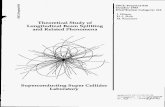 Kummer Theoretical Study of Longitudinal Beam Splitting .../67531/metadc625778/m2/1/high_res_d/105508.pdfTheoretical Study of Longitudinal Beam Splitting and Related Phenomena J. A.