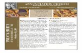 Annunciation Bulletin - 20191013 · ANNUNCIATION CHURCH "As the father sent me, so I send you." 1307 East Longden Ave., Arcadia CA 91006 Parish Office: 2707 Peck Rd., Monrovia, CA