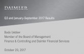 Results for Q3 2017 - Daimler AG · 2017-10-22 · Daimler AG Highlights of Q3 2017 Q3 and January-September 2017 Results / October 20, 2017 / Page 3 World premiere of the the Concept