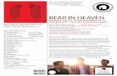 BEAR IN HEAVEN - Secretly Distribution · ing sonics and jagged rhythms, you'll ˜nd Bear In Heaven." FOUR STARS. - MOJO "Immersed somewhere between layers of the dark synth-dreams