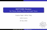 MATH1081 Revision - Set Theory, Number Theory and Graph Theory · Set Theory Sets - De nitions De nition (Set) A set is a well-de ned collection of distinct objects. An element of
