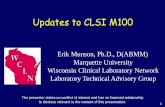 Updates to CLSI M100 · Fluoroquinolones Staphylococci Supplemental (D-test), screening (vancomycin agar screen), surrogate agent (cefoxitin), equivalent agent (amp predict amox for
