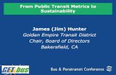 Golden Empire Transit District Chair, Board of Directors … · 2019-07-18 · From Public Transit Metrics to Sustainability James (Jim) Hunter Golden Empire Transit District Chair,