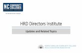 HRD Directors Institute - NC Community CollegesHRD Purpose –Supporting Workforce Needs To provide short-term training opportunities which address specific employability needs. Students
