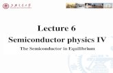 Lecture 6 - SJTUhsic.sjtu.edu.cn/.../files/Lec6_The_Semiconductor_in_Equilibrium.pdf · Calculate the thermal equilibrium hole concentration in silicon at T= 400 K. Assume that the
