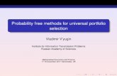 Probability free methods for universal portfolio selectioniitp.ru/upload/publications/7625/vyugin_man.pdf · logo Probability free methods for universal portfolio selection Vladimir