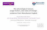 The phonological lexicon, usage factors, and rates of ...bermudez-otero.com/CRE.pdf · The phonological lexicon, usage factors, and rates of change: evidence from Manchester English