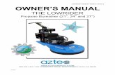 LOWRIDER OWNER’S MANUAL PAGE 1 OWNER’S MANUAL · MAINTENANCE SAFETY INFORMATION PG 9 BEFORE OPERATION CHECKLIST PG 10-11 ... configuration cylinder or liquid withdrawal cylinder