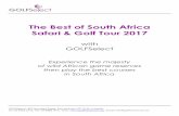 The Best of South Africa Safari & Golf Tour 2017 south africa - detailed package.pdf · You can expect bucket loads of mussel meat, West Coast style snoek with sweet sweet potato,