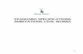 STANDARD SPECIFICATIONS SUBSTATIONS CIVIL …KPLC SUBSTATION CIVIL WORKS STANDARDS 2 The Contractor shall at all times maintain good housekeeping at the site to avoid any accidents.