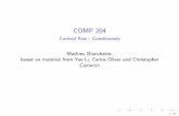 Control ow - Conditionals Mathieu Blanchette, based on ...blanchem/204/Slides/5/Lecture5.pdf · Control ow - Conditionals Mathieu Blanchette, based on material from Yue Li, Carlos