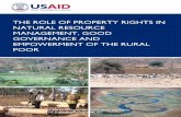THE ROLE OF PROPERTY RIGHTS IN NATURAL RESOURCE MANAGEMENT, GOOD GOVERNANCE … · 2017-07-20 · THE ROLE OF PROPERTY RIGHTS IN NATURAL RESOURCE MANAGEMENT, GOOD GOVERNANCE AND EMPOWERMENT