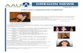 OREGON NEWS - AAUWaauw-or.aauw.net/files/2017/06/Oregon-News-Summer-2017public.pdfOREGON NEWS STATE 2017 ONVENTION SUMMARY ... Dr. Martha Rampton: 4th Wave Feminism and Gender Identity