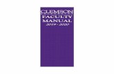 FACULTY MANUAL - Clemson University...SUBJECT: Clemson University Faculty Manual, August 1, 2019 (v1) The Faculty Manual for the term August 1, 2019 – July 31, 2020 version 1 is