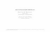 ECONOMETRICSbhansen/econometrics/Econometrics2010.pdf · 2010-01-10 · Ragnar Frisch, Econometrica, (1933), 1, pp. 1-2. This de–nition remains valid today, although some terms