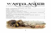 A CARD GAME OF POST-APOCALYPTIC SURVIVAL · 2013-12-05 · BASIC CONCEPTS, WINNING THE GAME WASTELANDER is a competitive card game that simulates the the struggle for survival in