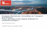European Parliament, Committee on Transport and Tourism ... Coens.pdf · European Parliament, Committee on Transport and Tourism Public Hearing on the impact of Brexit on maritime