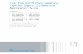 Top Ten SCPI Programming Tips for Signal GeneratorsTop Ten SCPI Programming Tips for Signal Generators Application Note Products: | R&S SMW200A | R&S SMU200A | R&S SMBV100A | R&S SMJ200A
