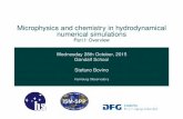 Microphysics and chemistry in hydrodynamical numerical ...Microphysics and chemistry in hydrodynamical numerical simulations Part I: Overview Wednesday 28th October, 2015 Gandalf School