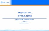 Nephros, Inc. OTCQB: NEPH · Pore Size 200nm 5nm Filter Life Up to 31-62 days Up to 90-360 days Number / Year 6-12 Change-outs 1-4 Change-outs FlowRate Comparable Cost per Day Comparable