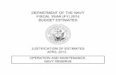 DEPARTMENT OF THE NAVY FISCAL YEAR (FY) 2014 …department of the navy fiscal year (fy) 2014 budget estimates justification of estimates april 2013 operation and maintenance, navy