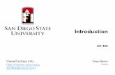 Introduction - San Diego State UniversityStudent Outcomes • At the conclusion of AE 460B, the student is expected to have reached most of the following goals: – An ability to apply