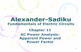 Alexander-Sadiku - National University9_AC-Power... · 2019-03-28 · Alexander-Sadiku Fundamentals of Electric Circuits Chapter 11 AC Power Analysis-Apparent Power and Power Factor