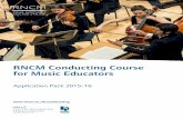 RNCM Conducting Course for Music Educators...RNCM Conducting Course for Music Educators Active plAces 12 active places are available. To apply for an active place, please submit a