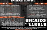 LEKKER leg of Lamb, Beef & Pork on the spit YOU choice of ...lekkerspitbraai.co.za/_webmoduledata/documents/spitmen1nuut.pdf · Spicy Chakalaka Salad Sweet; Noodle Salad For R7 extra