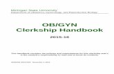 OB/GYN Clerkship Handbook · 2015-11-05 · Michigan State University . Department of Obstetrics, Gynecology, and Reproductive Biology . OB/GYN . Clerkship Handbook . 2015-16 . This