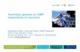 Technical updates on GMP inspections of vaccines · GMP compliance, what the company is good at and where there are gaps and weaknesses Tour of the site to review facility, equipment,